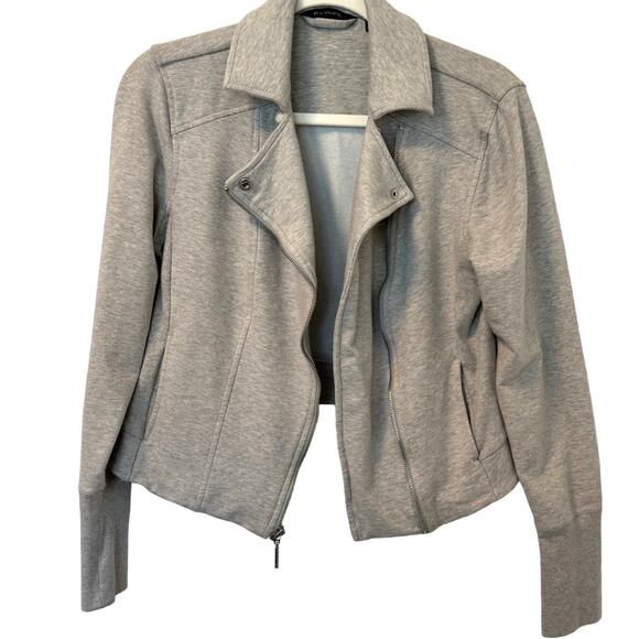 H by Halston Cotton Jersey Cropped Moto Jacket - Picture 2 of 14